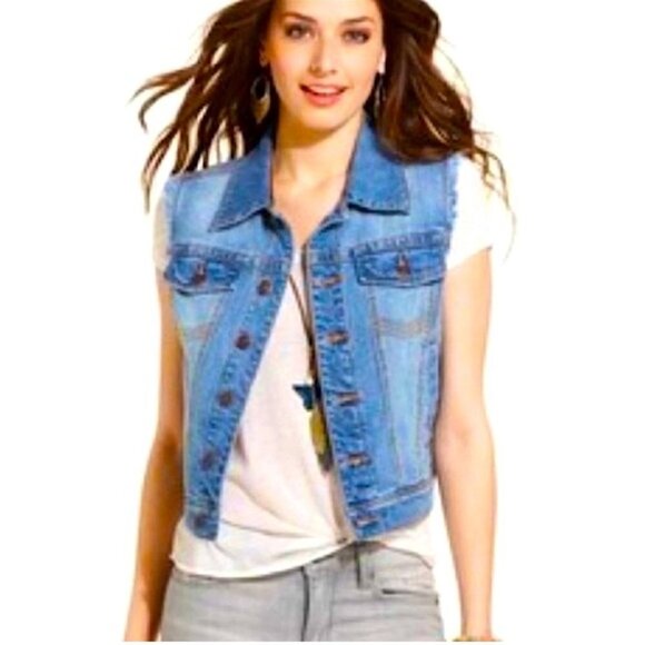 ❤️ AMERICAN RAG Denim Vest Size XXS - Picture 1 of 5